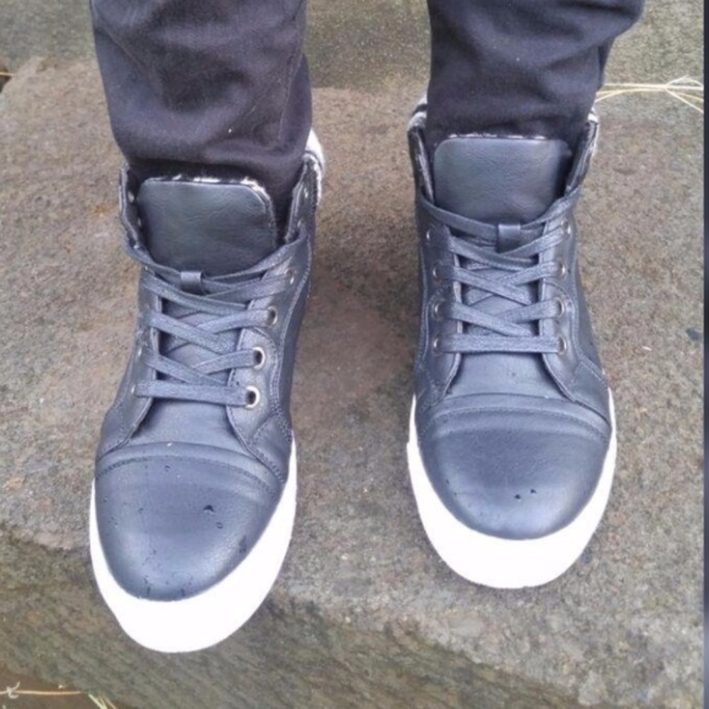 Womens "Ellie" PU Leather High Top Sneakers